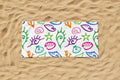 Artfully Colorful Seashell Beach Towel