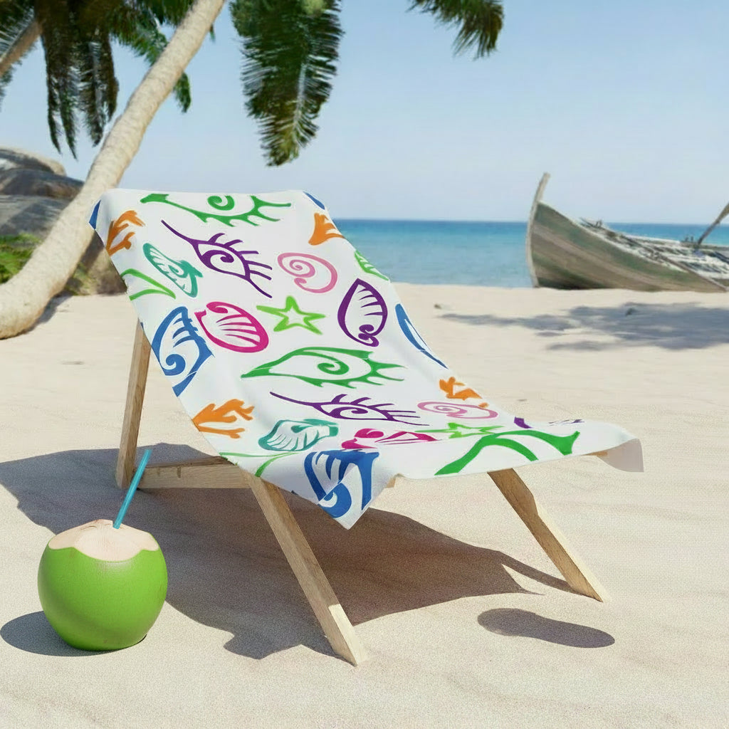Artfully Colorful Seashell Beach Towel
